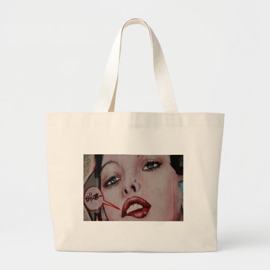 _Rode lippen Grote Tote Bag (Voorkant)