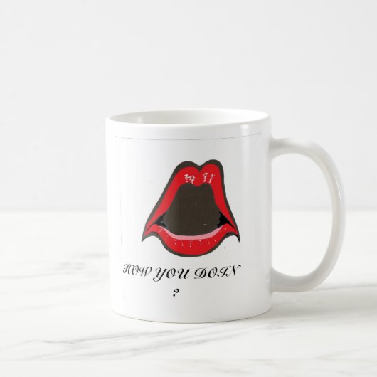 rode lippen, HOE DOE JE? Koffiemok (Rechts)