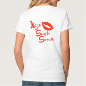 Rode lippen houden het simpel lieverd t-shirt (Achterkant)