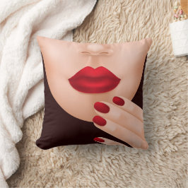 Rode Lippen Illustratie Worp Kussen