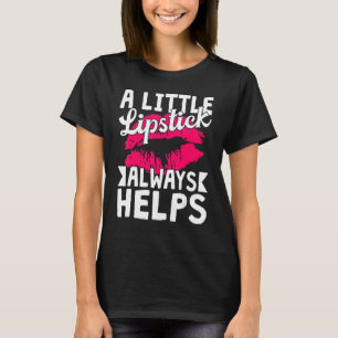 Rode lippen kleine lippenstift helpt altijd make-u t-shirt