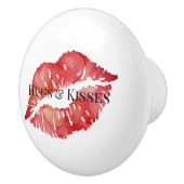 Rode lippen knuffels en kussen keramische knop (Rechts)