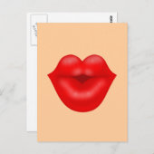 Rode lippen kus briefkaart (Voorkant / Achterkant)