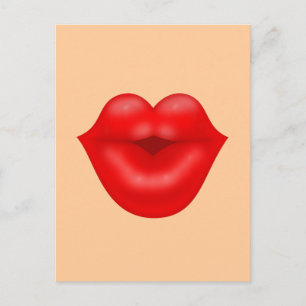 Rode lippen kus briefkaart