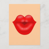 Rode lippen kus briefkaart (Voorkant)