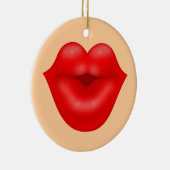 Rode lippen kus keramisch ornament (Rechts)