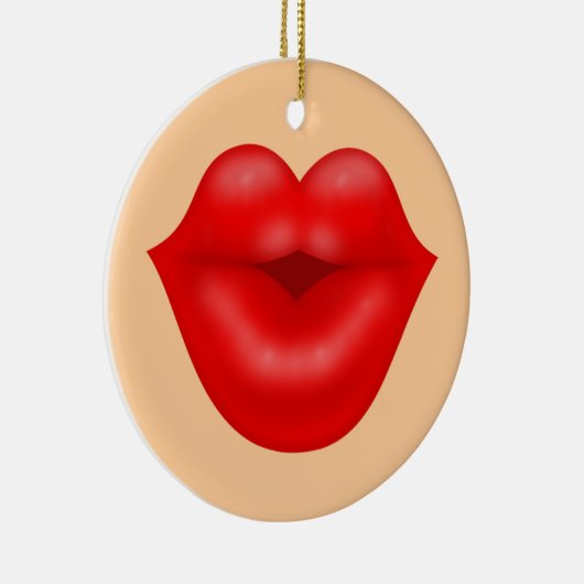 Rode lippen kus keramisch ornament (Rechts)