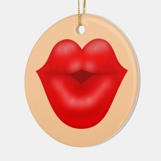 Rode lippen kus keramisch ornament (Links)