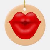 Rode lippen kus keramisch ornament (Achterkant)