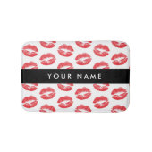 Rode lippen, kus, lippenstift, Jouw naam, personal Badmat (Voorkant)