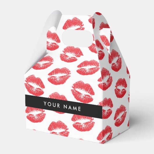 Rode lippen, kus, lippenstift, Jouw naam, personal Bedankdoosjes (Voorkant Zijde)