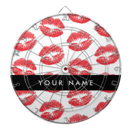 Rode lippen, kus, lippenstift, Jouw naam, personal Dartbord