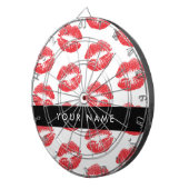 Rode lippen, kus, lippenstift, Jouw naam, personal Dartbord (Voorkant Rechts)