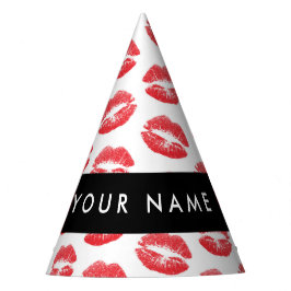 Rode lippen, kus, lippenstift, Jouw naam, personal Feesthoedjes