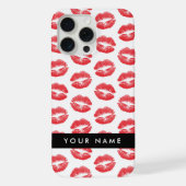 Rode lippen, kus, lippenstift, Jouw naam, personal iPhone Hoesje (Achterkant)