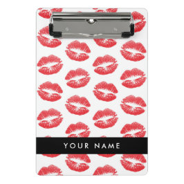 Rode lippen, kus, lippenstift, Jouw naam, personal Mini Klembord