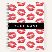 Rode lippen, kus, lippenstift, Jouw naam, personal Notitieboek (Voorkant)