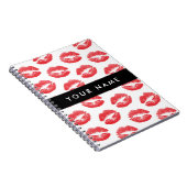 Rode lippen, kus, lippenstift, Jouw naam, personal Notitieboek (Rechterzijde)