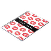 Rode lippen, kus, lippenstift, Jouw naam, personal Notitieboek (Linkerzijde)