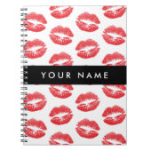 Rode lippen, kus, lippenstift, Jouw naam, personal Notitieboek (Voorkant)