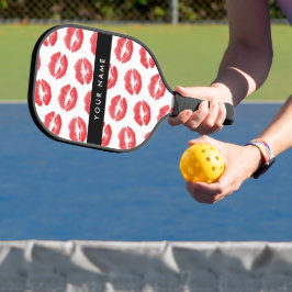 Rode lippen, kus, lippenstift, Jouw naam, personal Pickleball Paddle