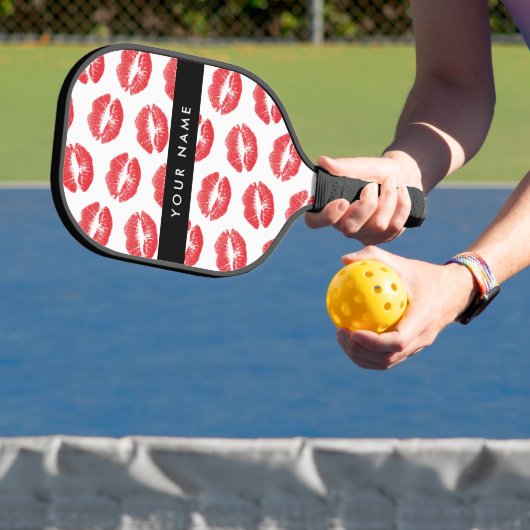 Rode lippen, kus, lippenstift, Jouw naam, personal Pickleball Paddle (Insitu)