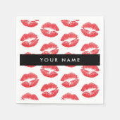 Rode lippen, kus, lippenstift, Jouw naam, personal Servet (Voorkant)