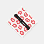Rode lippen, kus, lippenstift, Jouw naam, personal Servet (Hoek)