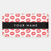 Rode lippen, kus, lippenstift, Jouw naam, personal Spandoek (Horizontaal)