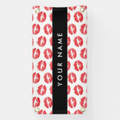 Rode lippen, kus, lippenstift, Jouw naam, personal Spandoek (Verticaal)