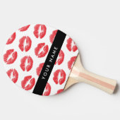 Rode lippen, kus, lippenstift, Jouw naam, personal Tafeltennisbatje (Zijkant)