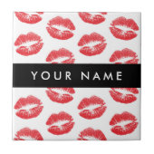 Rode lippen, kus, lippenstift, Jouw naam, personal Tegeltje (Voorkant)