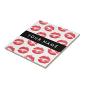 Rode lippen, kus, lippenstift, Jouw naam, personal Tegeltje (Zijkant)