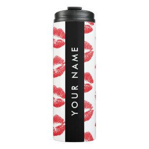 Rode lippen, kus, lippenstift, Jouw naam, personal Thermosbeker