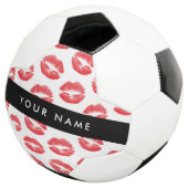 Rode lippen, kus, lippenstift, Jouw naam, personal Voetbal (Drie kwart)