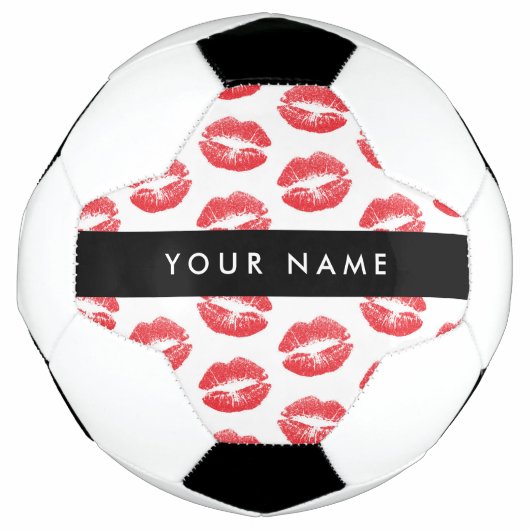 Rode lippen, kus, lippenstift, Jouw naam, personal Voetbal (Voorkant)