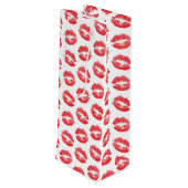 Rode lippen, kus, lippenstift, Jouw naam, personal Wijn Cadeautas (Achterkant Gekanteld)