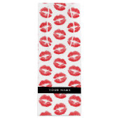 Rode lippen, kus, lippenstift, Jouw naam, personal Wijn Cadeautas (Voorkant)