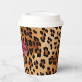 Rode lippen kus luipaard papieren bekers (Links)