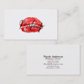 Rode Lippen Kus Make-up Schoonheid Glam Chic Wit Visitekaartje (Voorkant / Achterkant)