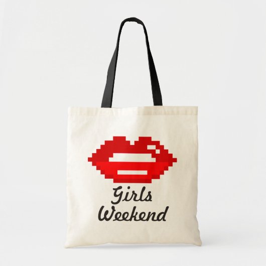Rode lippen kus meisjes weekend canvas tas (Voorkant)