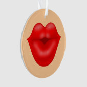 Rode lippen kus ornament (voorkant)