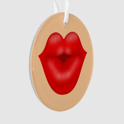Rode lippen kus ornament (voorkant)