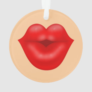 Rode lippen kus ornament