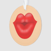 Rode lippen kus ornament (voorkant)