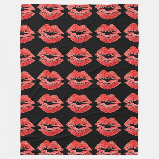 rode lippen kus print Valentijnsdag deken (Voorkant)