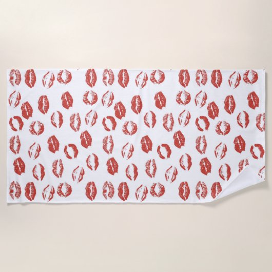 Rode Lippen Kus Strandlaken (Voorkant)