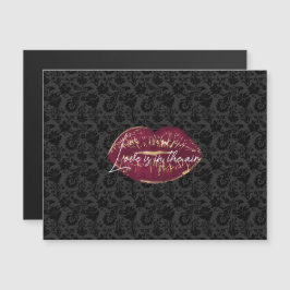 Rode Lippen Kus Zwart Bloemen