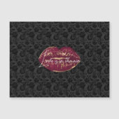 Rode Lippen Kus Zwart Bloemen (Voorkant)