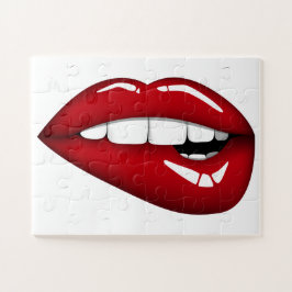 Rode lippen kussen gif grappig, unieke witte volwa legpuzzel